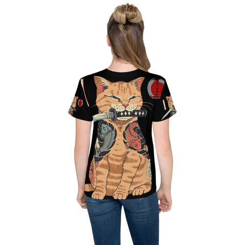 Youth samurai cat t-shirt