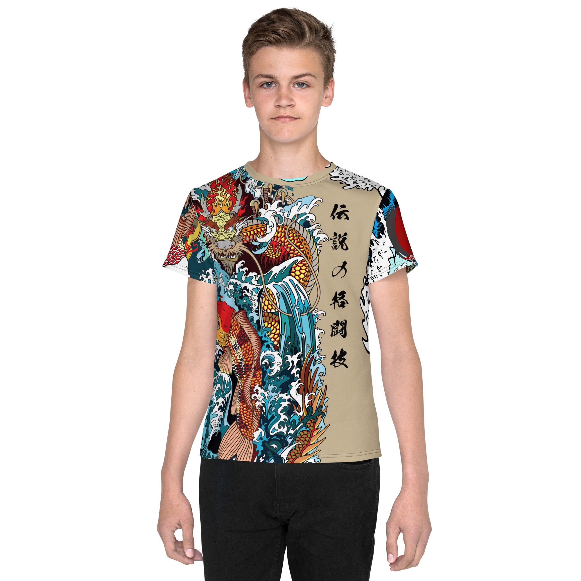 Youth dragon water koi t-shirt