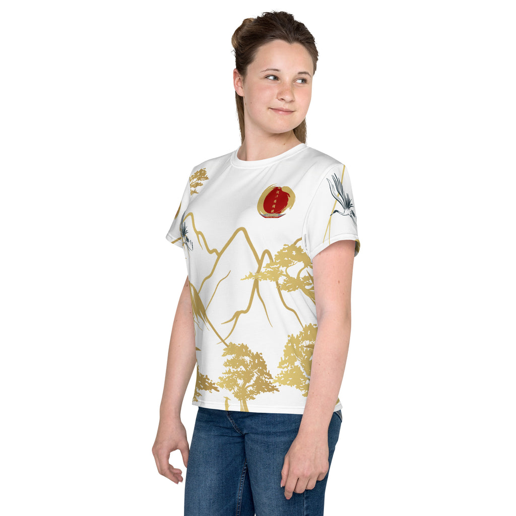 Youth golden crane t-shirt