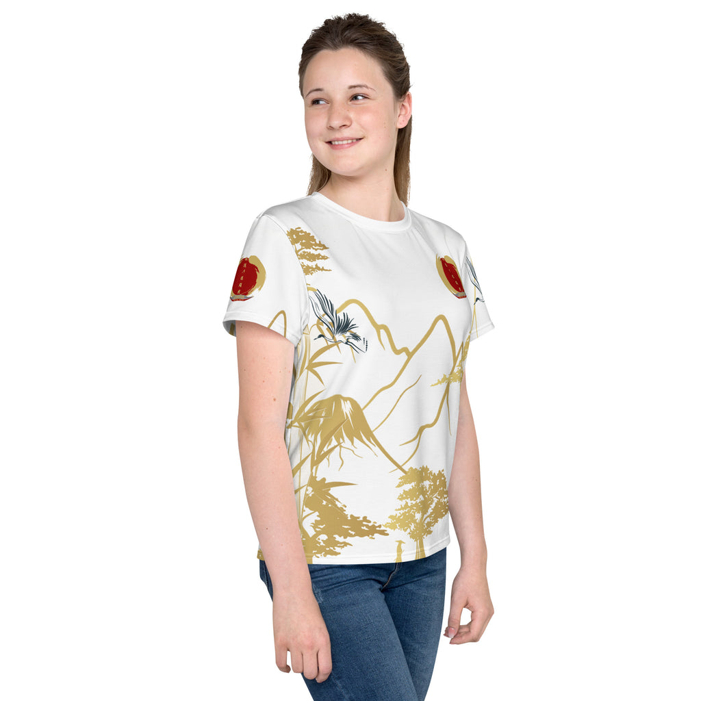 Youth golden crane t-shirt